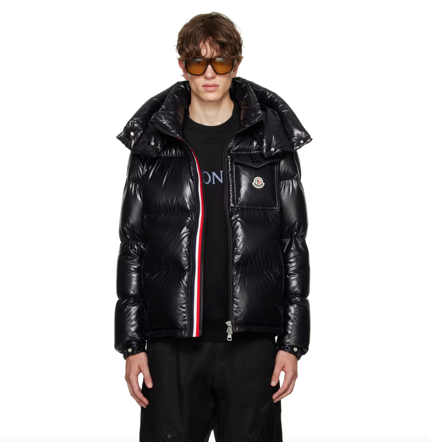 Moncler black down montbeliard jacket best sale