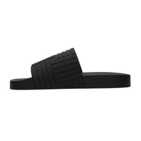 Bottega Veneta Embossed Rubber Slides Black
