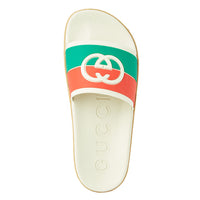 Gucci Interlocking G Rubber Slides Cream