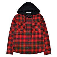 Off-White Flannel Hooded Shirt Jacket