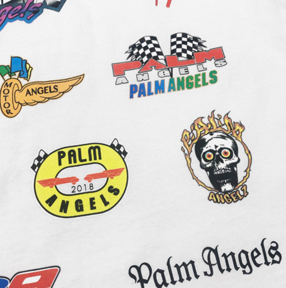 Racing Monogram T-Shirt in white - Palm Angels® Official