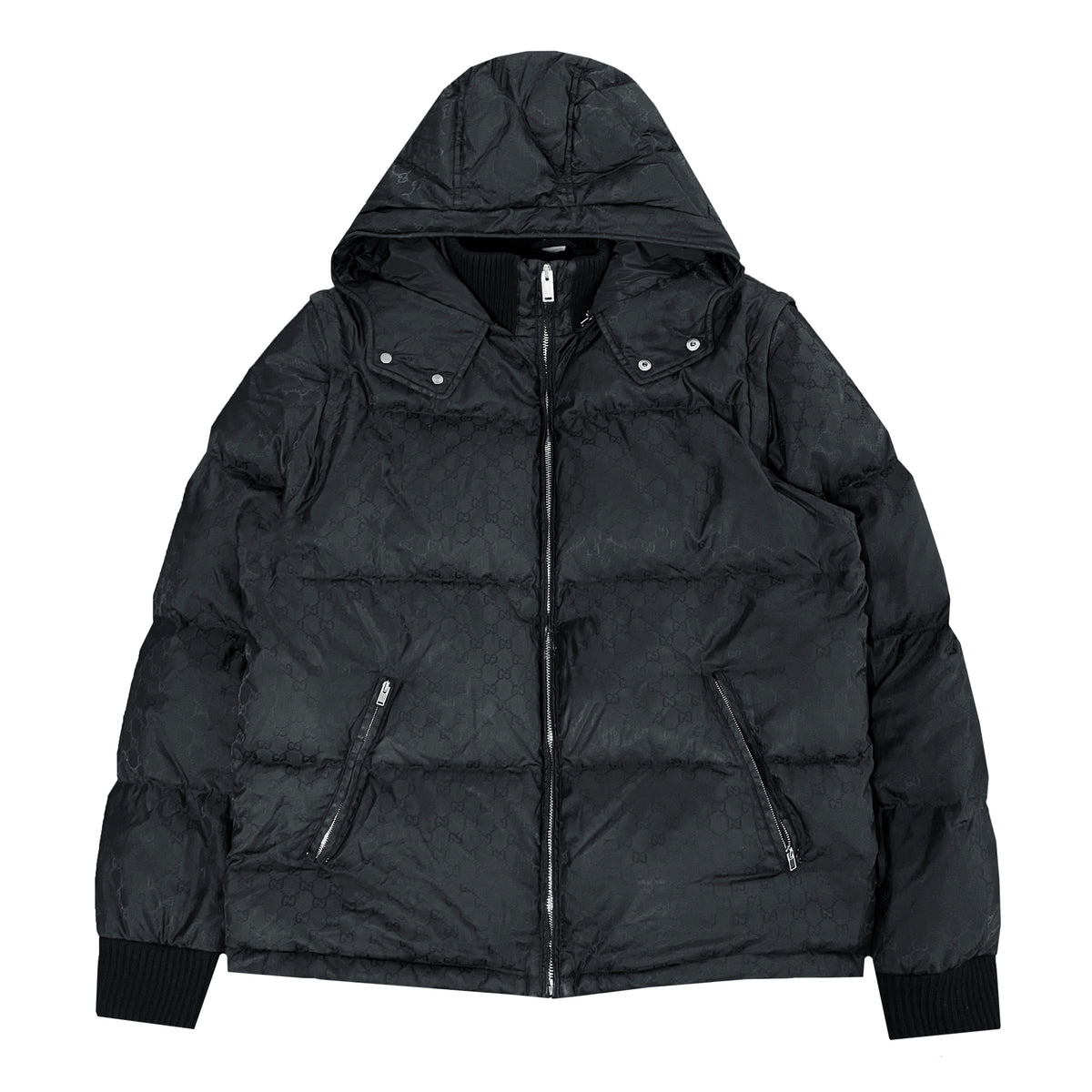 Gucci GG Jacquard Removable Sleeves Down Jacket – Haiendo Shop display picture 1