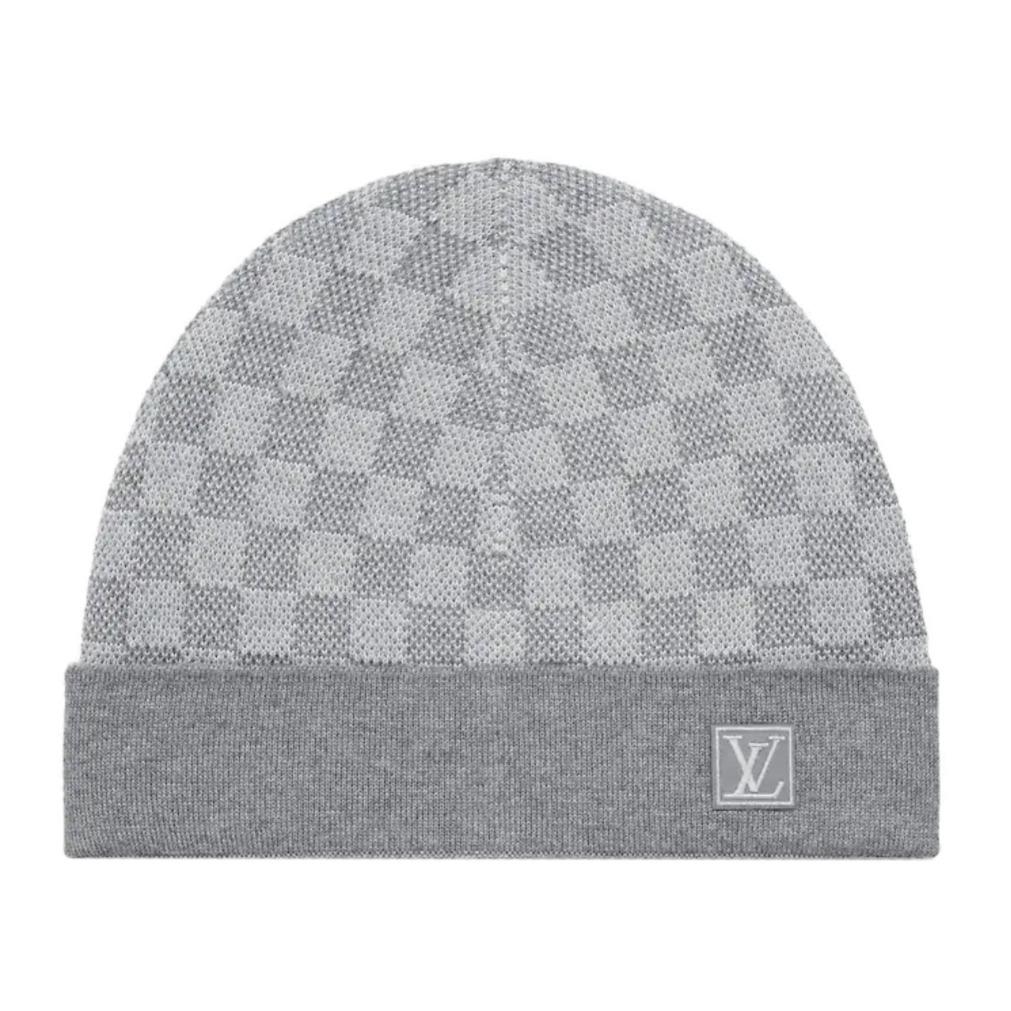 Louis Vuitton Navy Wool Damier Beanie Hat - Yoogi's Closet
