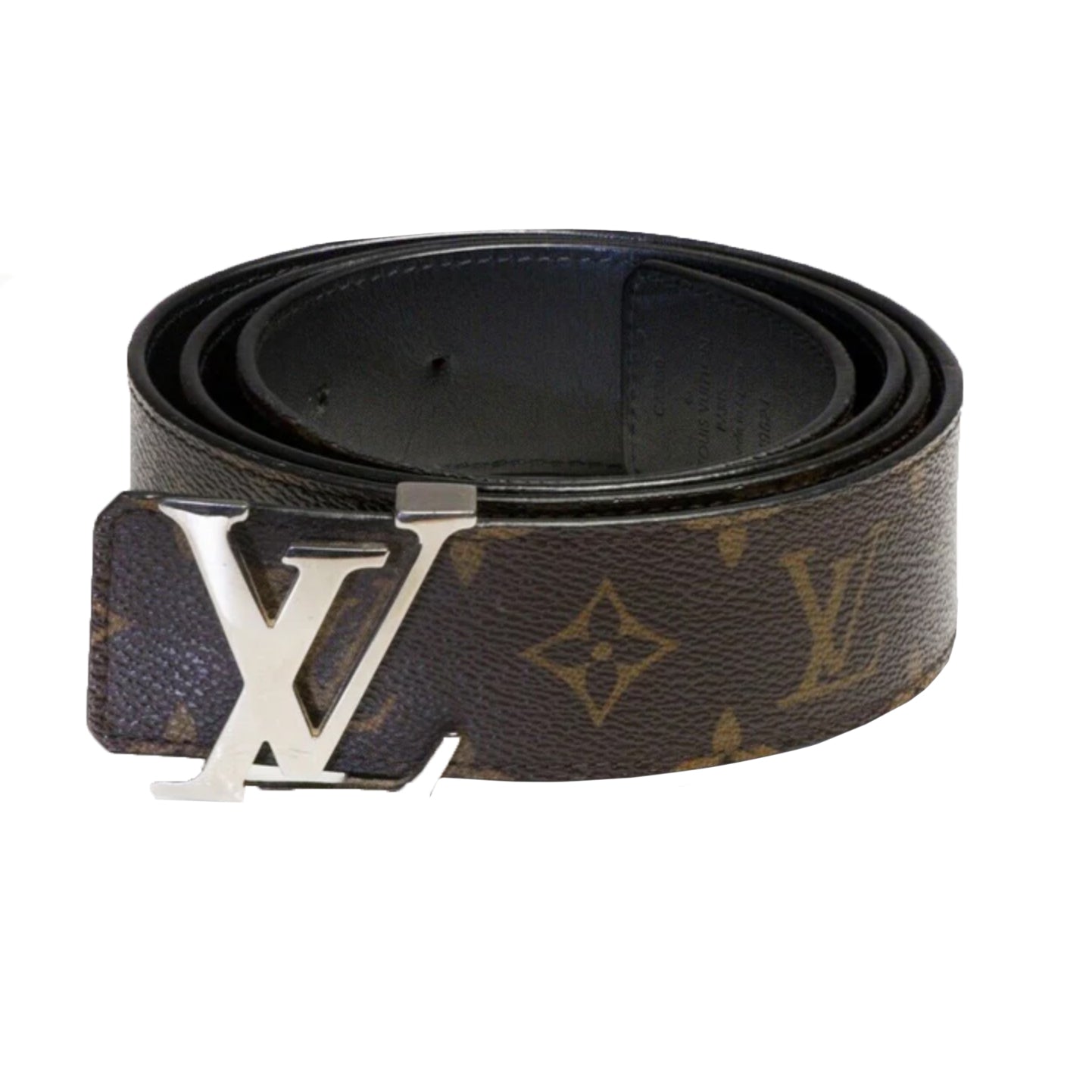 Louis Vuitton Dauphine Pearl 20mm Reversible Belt Black Beige Leather. Size 80 cm