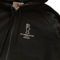 Prada Zip Up Logo Hoodie
