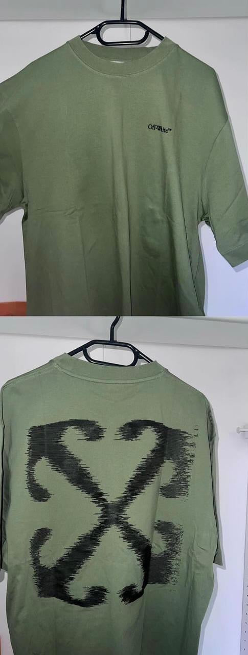 Off-White Scratch Arrow Green T-Shirt