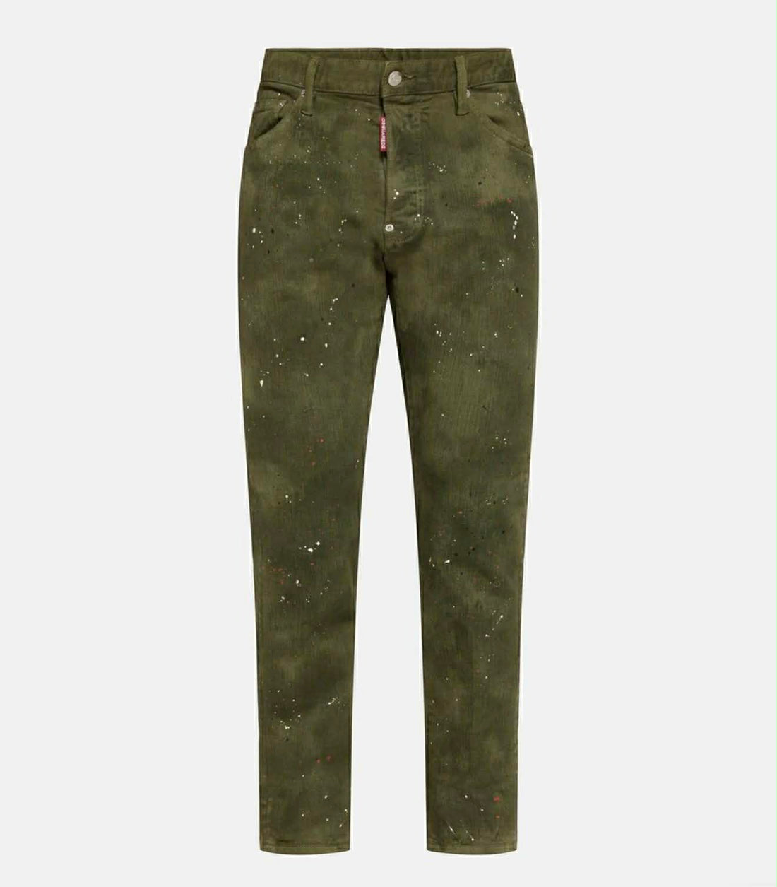 Dsquared Khaki Green Paint Splatter Jeans