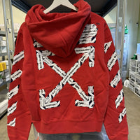 Off-White Tape Arrow Hoodie Red