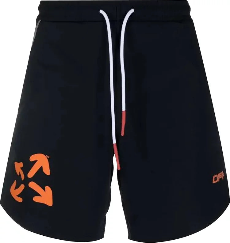 Off-White Active Knit Shorts Black Orange