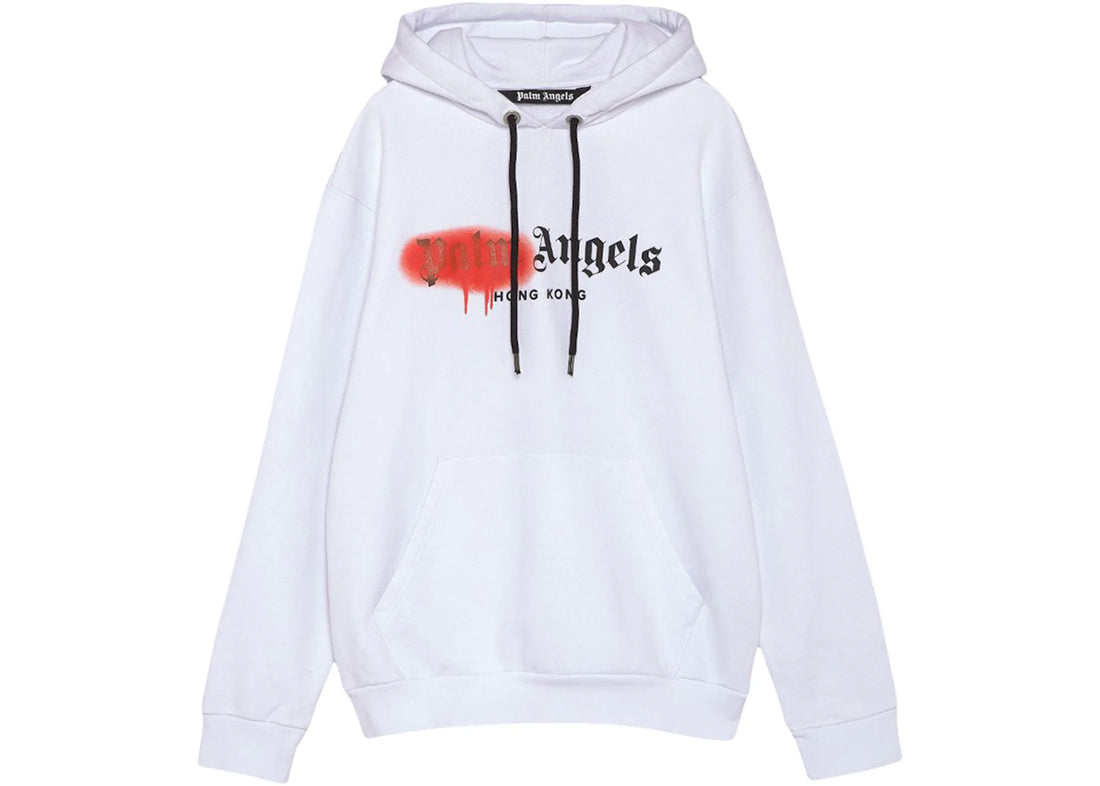 Palm Angels Sprayed Hoodie White Hong Kong