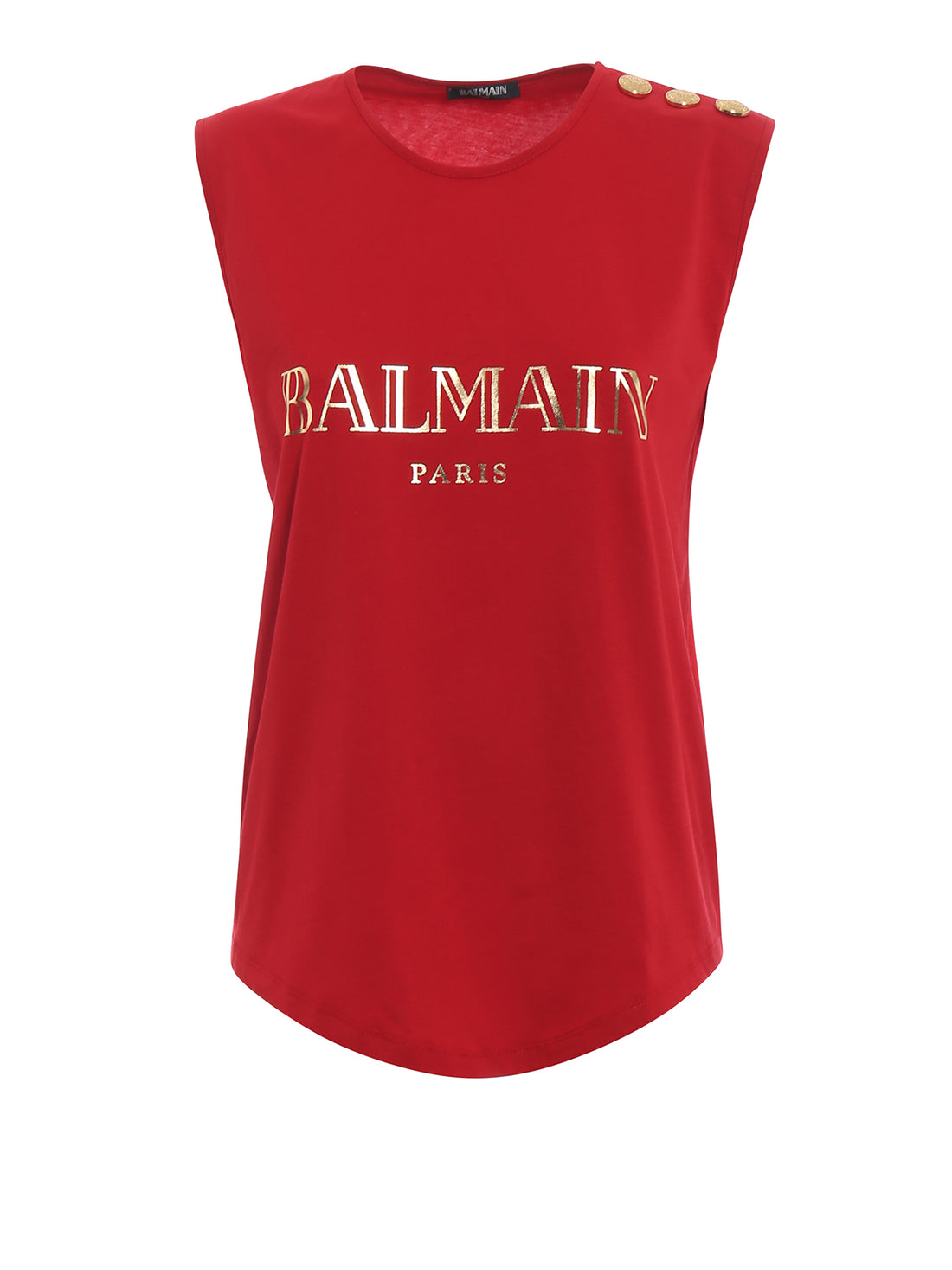 Balmain Logo Button Tank Top