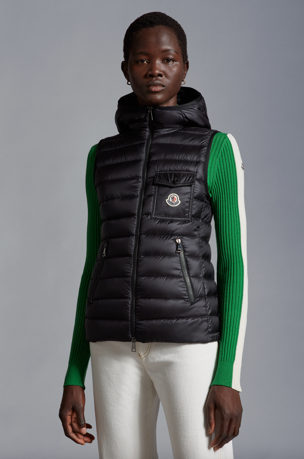 Moncler Glygos Hooded Down Vest Women