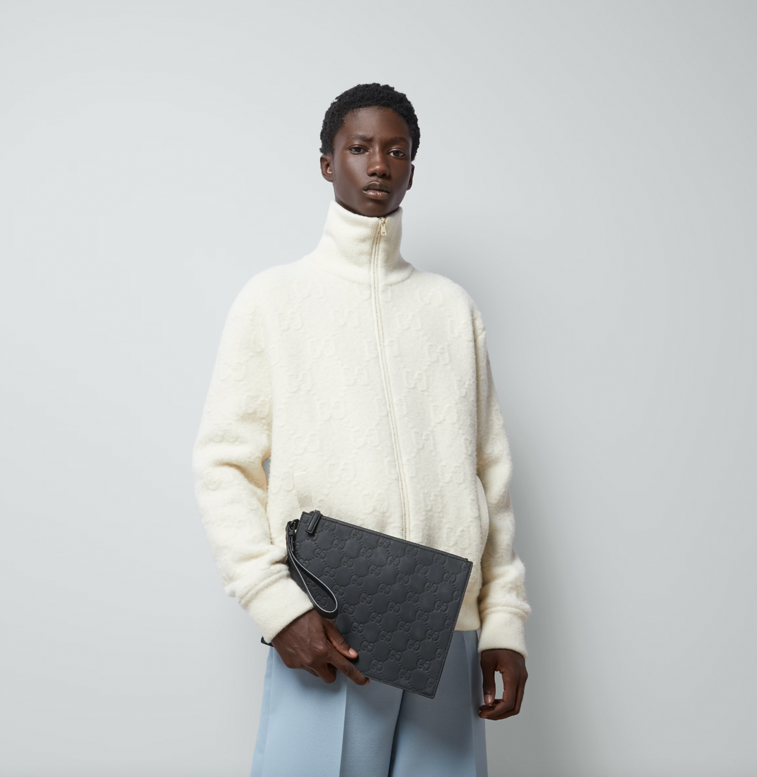 Gucci Rubber Effect Leather Pouch