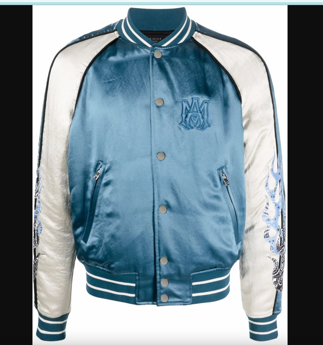 Amiri Satin MA Bar Varsity Jacket