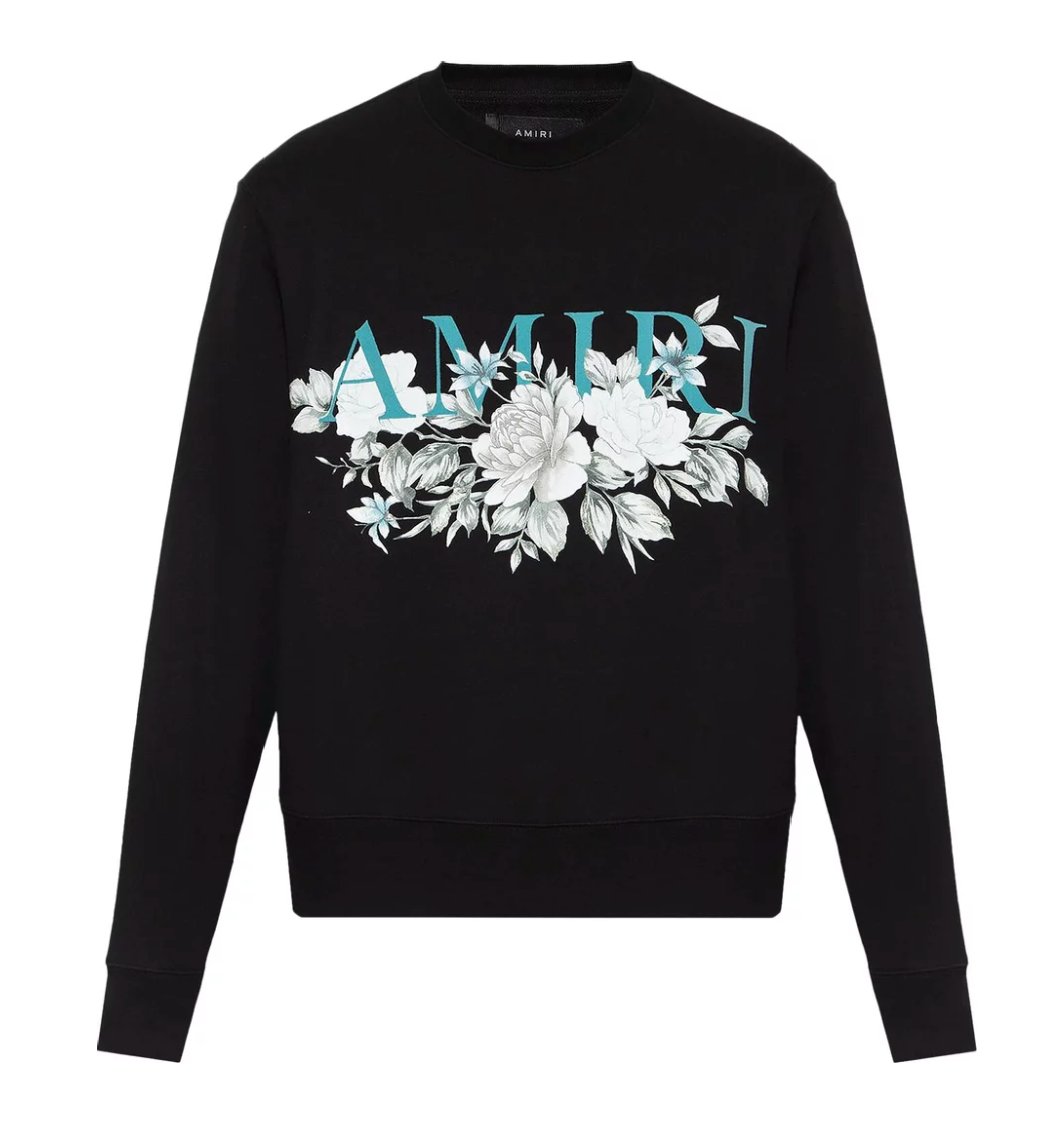 Amiri Floral Logo Crewneck Sweatshirt