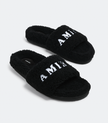 Amiri Logo Shearling Slippers