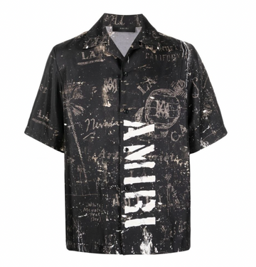 Amiri Army Stencil Camp Silk Shirt