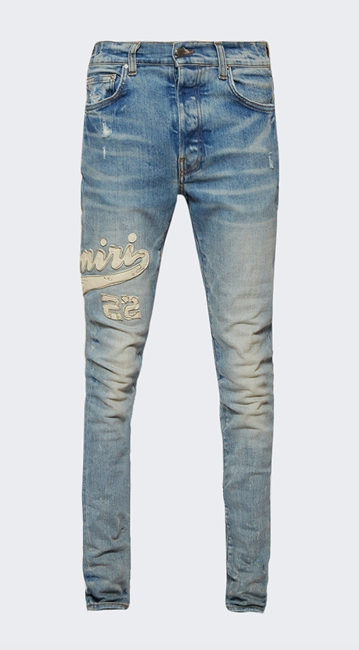 Amiri Varsity Applique Logo Jeans Clay