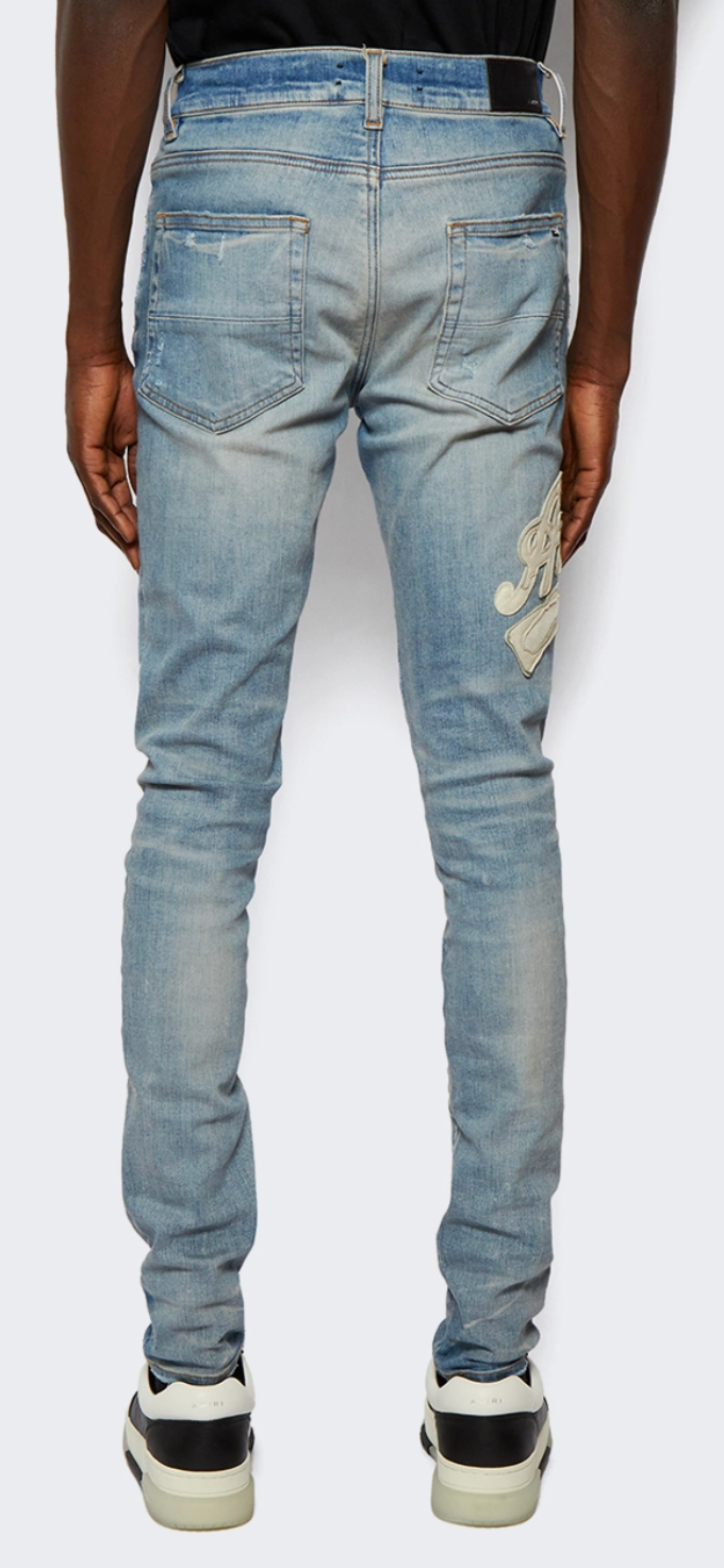 Amiri Varsity Applique Logo Jeans Clay