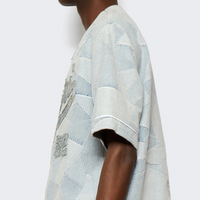 Amiri Patchwork Baseball Shirt Stone