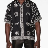 Amiri Ouija Board Bowling Silk Shirt Black