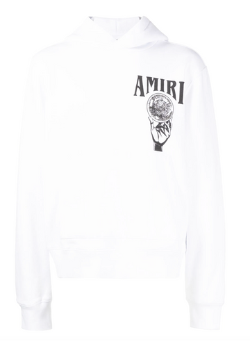 Amiri Crystal Ball Hoodie White