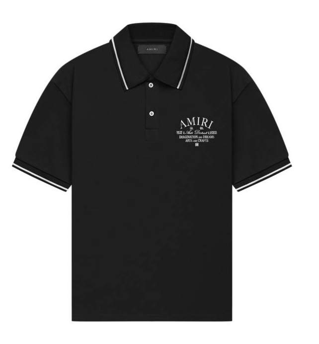 Amiri Arts District Pique Polo Black