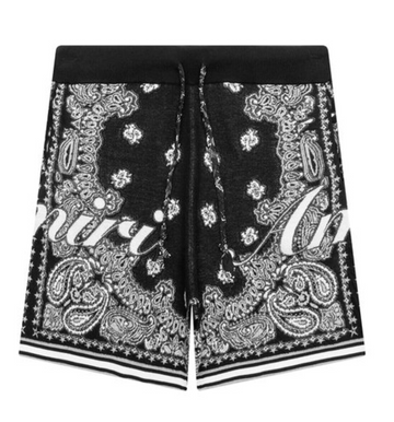 Amiri Cotton Bandana Short Black