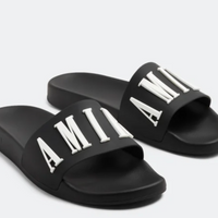 Amiri Logo Pool Slide Black