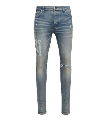 Amiri Distressed Logo Jeans Clay