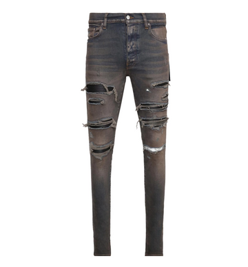 Amiri Leather Thrasher Dark Indigo Jeans