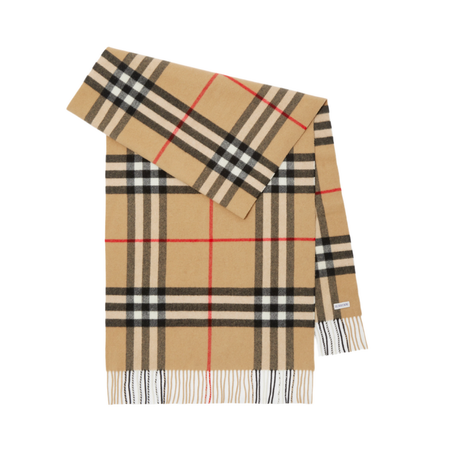 Burberry Wide Check Cashmere Scarf