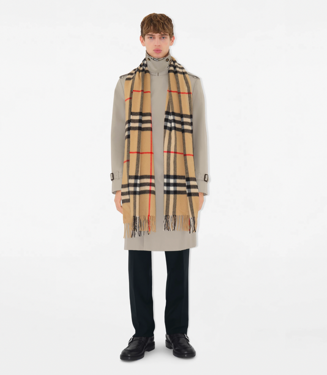 Burberry Wide Check Cashmere Scarf