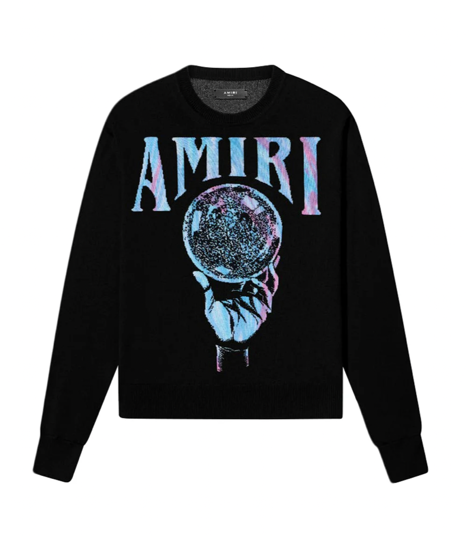 Amiri Crystal Ball Sweater Black