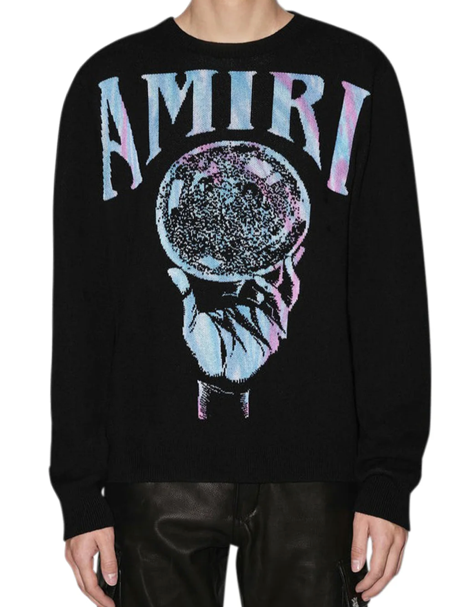 Amiri Crystal Ball Sweater Black
