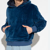 Amiri Velour Hoodie Blue