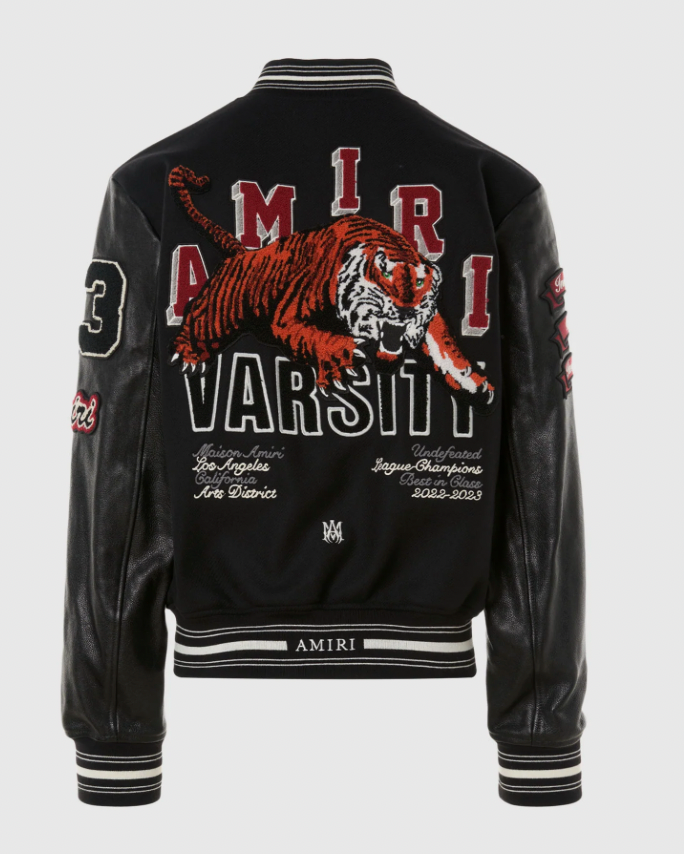 Amiri Vintage Patch Varsity Bomber Black