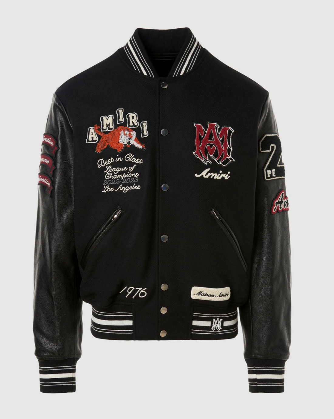 Amiri Vintage Patch Varsity Bomber Black