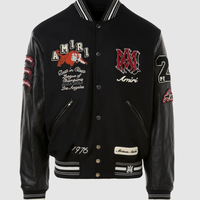 Amiri Vintage Patch Varsity Bomber Black