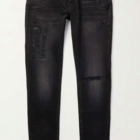 Amiri Distressed Amiri Logo Jean Aged Black