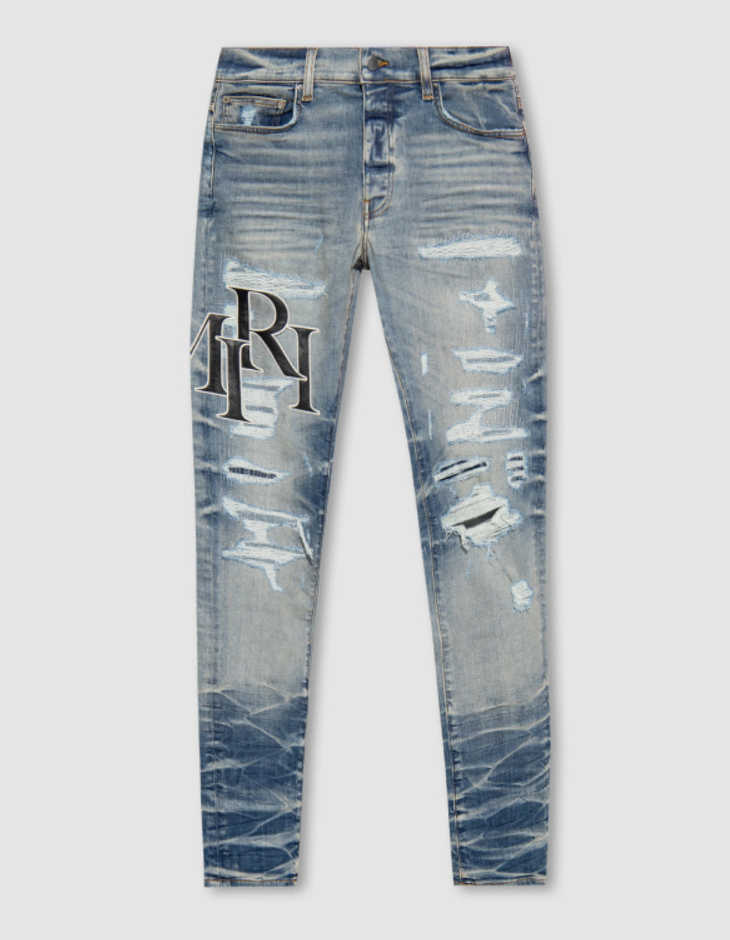 Amiri Staggered Logo Jeans Vintage Indigo