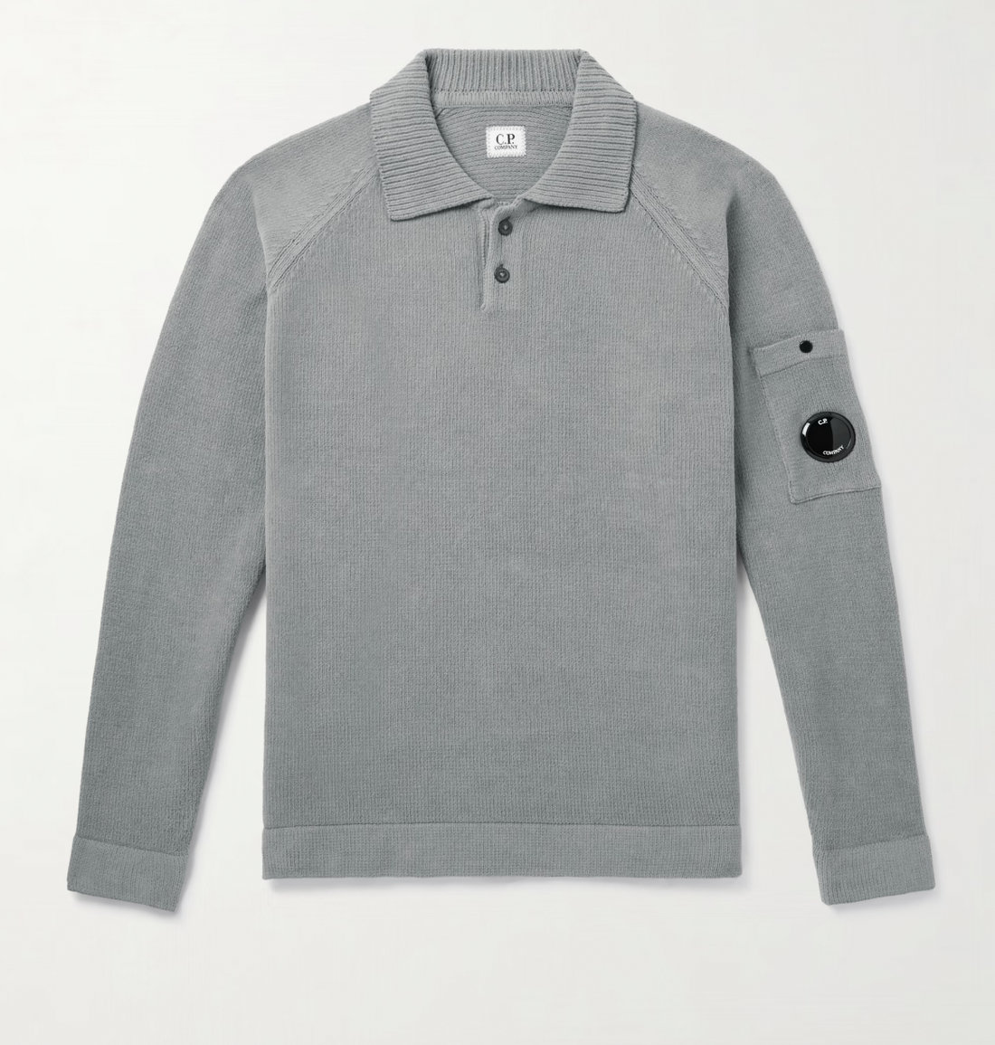 C.P Company Polo Collar Sweater Grey