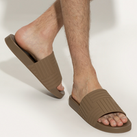 Bottega Veneta Embossed Rubber Slides Beige