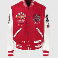 Amiri Vintage Patch Varsity Bomber Red