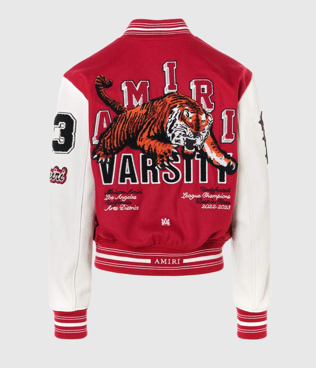 Amiri Vintage Patch Varsity Bomber Red