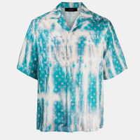 Amiri MA Paisley Bowling Silk Shirt Aqua