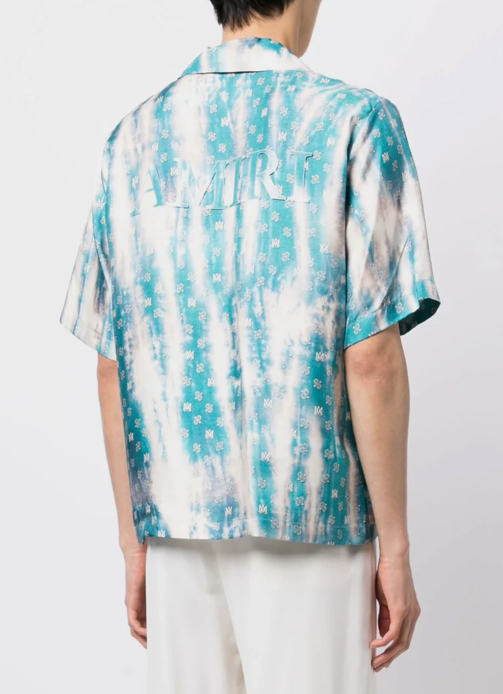 Amiri MA Paisley Bowling Silk Shirt Aqua