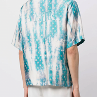 Amiri MA Paisley Bowling Silk Shirt Aqua