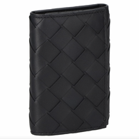 Bottega Veneta Intrecciato Leather Key Pouch Black
