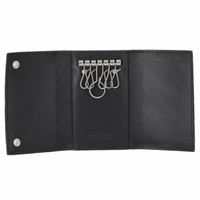 Bottega Veneta Intrecciato Leather Key Pouch Black